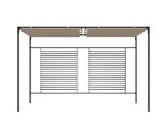 Pavėsinė su įtraukiamu stogu, taupe spalvos, 3x4x2,3m, 180g/m²