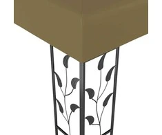 Pavėsinė su lempučių girliandomis LED, taupe, 3x3m, 180g/m²