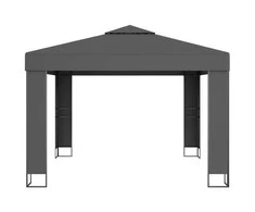 Pavėsinė su lemputėmis ir dvigubu stogu LED, antracito, 3x3m