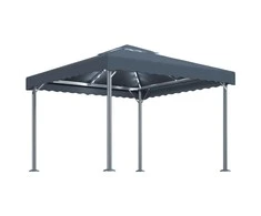 Pavėsinė su lemputėmis LED, antracito, 300x300cm