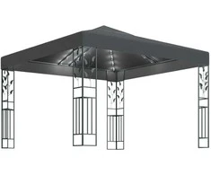 Pavėsinė su lemputėmis LED, antracito, 3x3 m