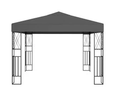 Pavėsinė su lemputėmis LED, antracito, 3x3 m