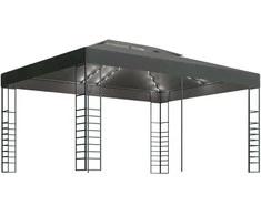 Pavėsinė su lemputėmis LED, antracito, 3x4m