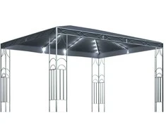Pavėsinė su lemputėmis LED, antracito, 400x300 cm