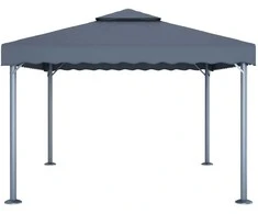Pavėsinė su lemputėmis LED, antracito, 400x300cm