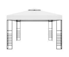 Pavėsinė su lemputėmis LED, baltos spalvos, 4x3x2,7m
