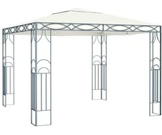Pavėsinė su lemputėmis LED, kreminė, 300x300 cm