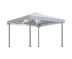 Pavėsinė su lemputėmis LED, kreminė, 300x300cm