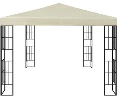 Pavėsinė su lemputėmis LED, kreminė, 3x4m