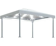 Pavėsinė su lemputėmis LED, kreminė, 400x300cm