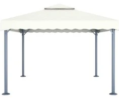 Pavėsinė su lemputėmis LED, kreminė, 400x300cm