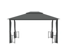 Pavėsinė su šoninėmis sienomis ir stogu, antracito, 3x4m