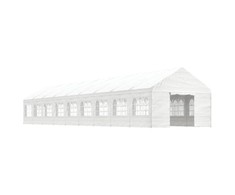 Pavėsinė su stogu, balta, 20,07x4,08x3,22m, polietilenas