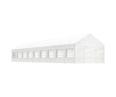 Pavėsinė su stogu, balta, 20,07x4,08x3,22m, polietilenas