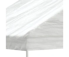 Pavėsinė su stogu, balta, 4,08x2,23x3,22m, polietilenas