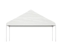Pavėsinė su stogu, balta, 5,88x2,23x3,75m, polietilenas