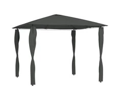 Pavėsinė su stulpų uždangalais, antracito, 3x3x2,6m, 160g/m²