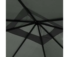 Pavėsinė su stulpų uždangalais, antracito, 3x3x2,6m, 160g/m²
