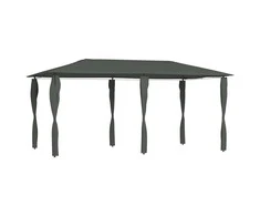 Pavėsinė su stulpų uždangalais antracito 2,98x5,3x2,59m 160g/m²