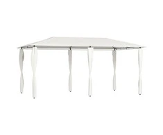 Pavėsinė su stulpų uždangalais, kreminė, 2,98x5,3x2,59m 160g/m²