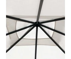 Pavėsinė su stulpų uždangalais, kreminė, 3x3x2,6m, 160g/m²