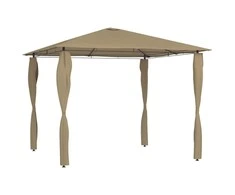 Pavėsinė su stulpų uždangalais, taupe, 3x3x2,6m, 160g/m²