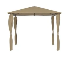 Pavėsinė su stulpų uždangalais, taupe, 3x3x2,6m, 160g/m²