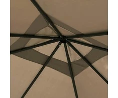 Pavėsinė su stulpų uždangalais, taupe, 3x3x2,6m, 160g/m²