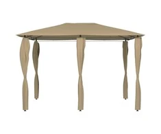 Pavėsinė su stulpų uždangalais, taupe, 3x4x2,6m, 160g/m²