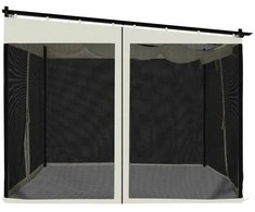 Pavėsinė su tinklelio sienelėmis, kreminės, 3x3m, plienas