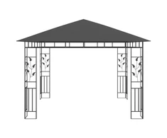 Pavėsinė su tinkleliu nuo uodų, antracito, 3x3x2,73m, 180g/m²