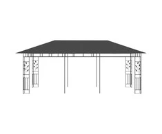 Pavėsinė su tinkleliu nuo uodų, antracito spalvos, 6x3x2,73m