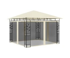 Pavėsinė su tinkleliu nuo uodų, kreminė, 3x3x2,73m, 180g/m²