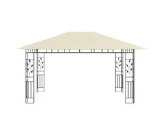 Pavėsinė su tinkleliu nuo uodų, kreminė, 4x3x2,73m, 180g/m²