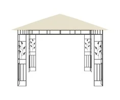Pavėsinė su tinkleliu nuo uodų, kreminė, 3x3x2,73m, 180g/m²