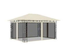 Pavėsinė su tinkleliu nuo uodų, kreminė, 4x3x2,73m, 180g/m²