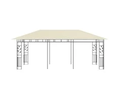 Pavėsinė su tinkleliu nuo uodų, kreminės spalvos, 6x3x2,73m