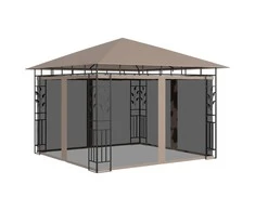 Pavėsinė su tinkleliu nuo uodų, taupe spalvos, 3x3x2,73m