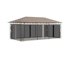 Pavėsinė su tinkleliu nuo uodų, taupe spalvos, 6x3x2,73m
