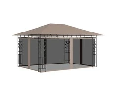 Pavėsinė su tinkleliu nuo uodų, taupe spalvos, 4x3x2,73m