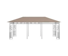 Pavėsinė su tinkleliu nuo uodų, taupe spalvos, 6x3x2,73m