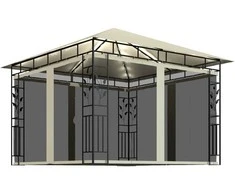 Pavėsinė su tinkleliu nuo vabzdžių ir lemputėmis LED, kreminė