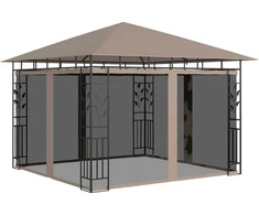 Pavėsinė su tinkleliu nuo vabzdžių ir lemputėmis LED, taupe