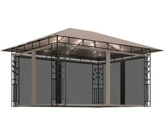 Pavėsinė su tinkleliu nuo vabzdžių ir lemputėmis LED, taupe
