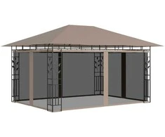 Pavėsinė su tinkleliu nuo vabzdžių ir lemputėmis LED, taupe