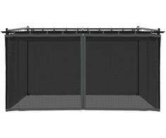 Pavėsinė su tinklinėmis sienelėmis, antracito, 4x3m, plienas