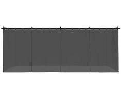 Pavėsinė su užuolaidomis, antracito spalvos, 6x3m, plienas