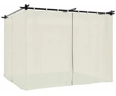 Pavėsinė su užuolaidomis, kreminės, 3x3m, plienas