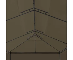 Pavėsinė su užuolaidomis, taupe, 600x298x270cm, 180g/m²