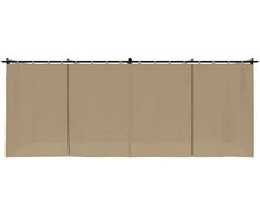Pavėsinė su užuolaidomis, taupe spalvos, 6x3m, plienas